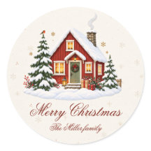 Vintage nordisches Weihnachts-Cottage-Feierparty