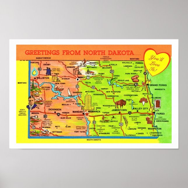 Vintage Nordseite Dakota Poster (Vorne)