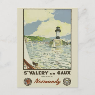 Vintage Normandie Frankreich Côte Lighthouse Postkarte