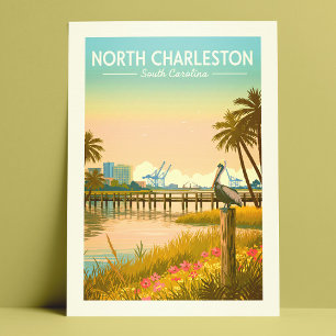 Vintage North Charleston North Carolina Postkarte