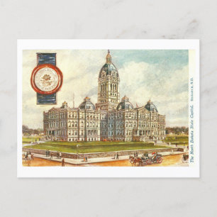Vintage North Dakota Capitol mit Siegel Postkarte