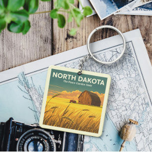 Vintage North Dakota Schlüsselanhänger