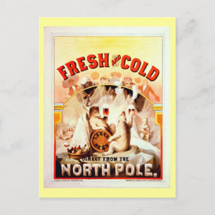 Vintage North Pole Bier, Frisch und Kalt Postkarte