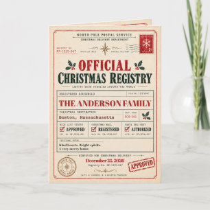 Vintage North Pole Registry Weihnachten