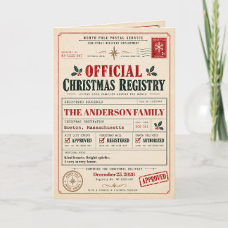 Vintage North Pole Registry Weihnachten