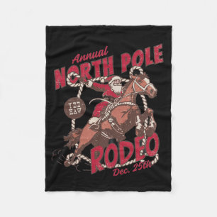 Vintage North Pole Rodeo Cowboy Santa Land Weihnac Fleecedecke