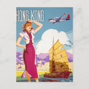 Vintage Northwest Airlines Werbeplakat Postkarte