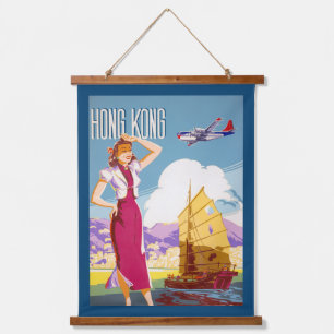 Vintage Northwest Airlines Werbeplakat Wandteppich Mit Holzrahmen