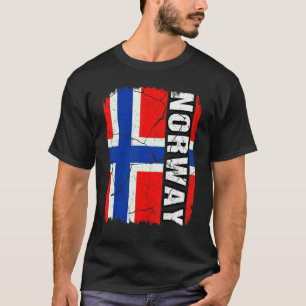 Vintage norwegische Flagge Norwegen Stolz Wurzeln T-Shirt