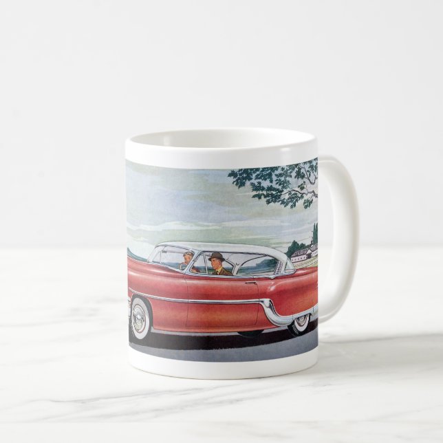 VINTAGE NOSTALGIA AUTOMOBILE ILLUSTRATION KAFFEETASSE (VorderseiteRechts)