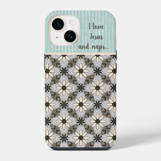 Vintage Nostalgie Floral Neutral  iPhone Hülle (Rückseite)