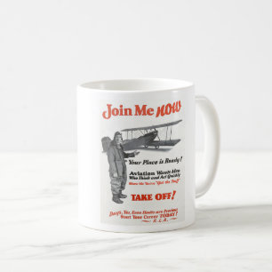 VINTAGE NOSTALGIE FRÜHE FLUGWERBUNG KAFFEETASSE