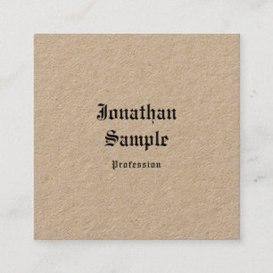 Vintage Nostalgie-Vorlage für Real-Kraft-Papier Quadratische Visitenkarte
