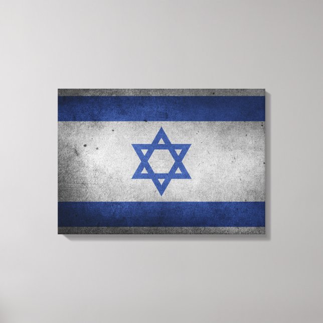 Vintage Not leidende Flagge Israels Leinwanddruck (Vorderseite)