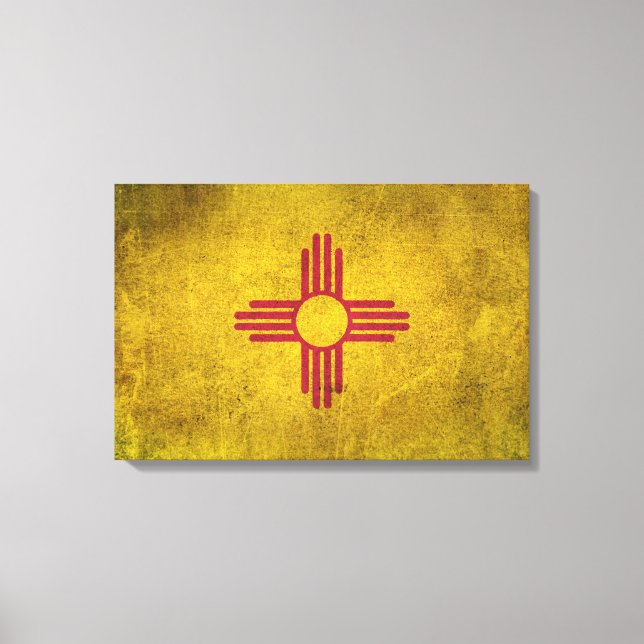 Vintage "Not leidende Flagge" New Mexico Leinwanddruck (Vorderseite)