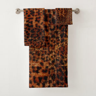 Vintage Not leidende Grunge Jaguar Animal Print Badhandtuch Set