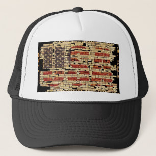 Vintage Not leidende US-Buchstaben und amerikanisc Truckerkappe