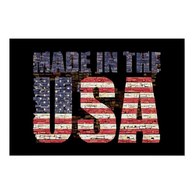 Vintage Not leidende US-Buchstaben und Flagge Poster (Vorderseite)