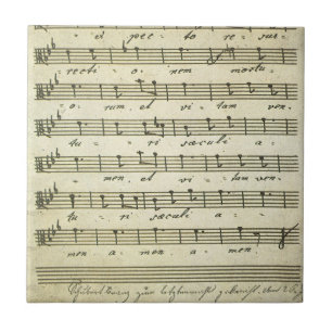 Vintage Noten, antikes Musical-Score 1810 Fliese