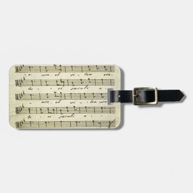 Vintage Noten, antikes Musical-Score 1810 Gepäckanhänger (Vorderseite horizontal)