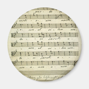 Vintage Noten, antikes Musical-Score 1810 Magnet