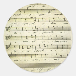 Vintage Noten, antikes Musical-Score 1810 Runder Aufkleber
