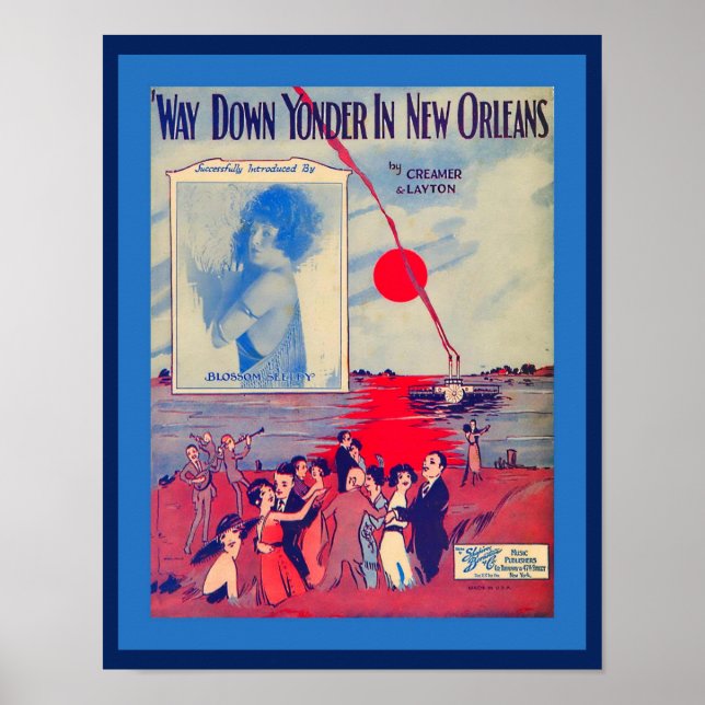 Vintage Noten in New Orleans Poster (Vorne)