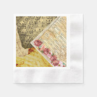Vintage Noten, Musikhinweise, Klavier-Rose
