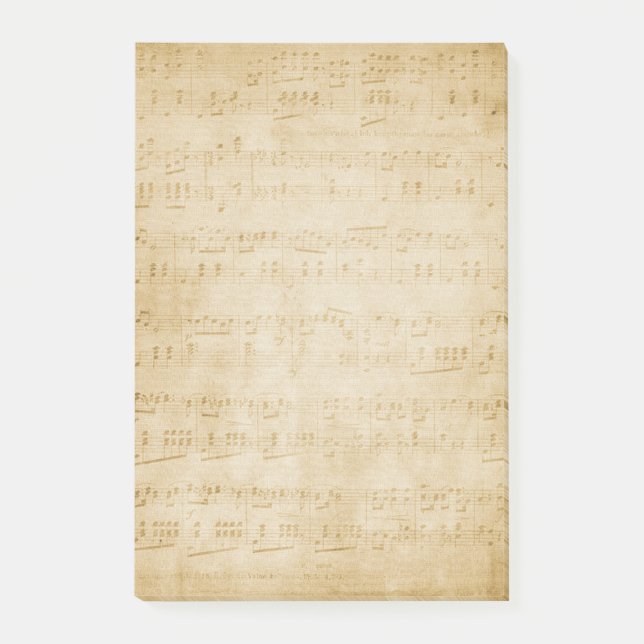 Vintage Noten Post-it Klebezettel (Vorderseite)