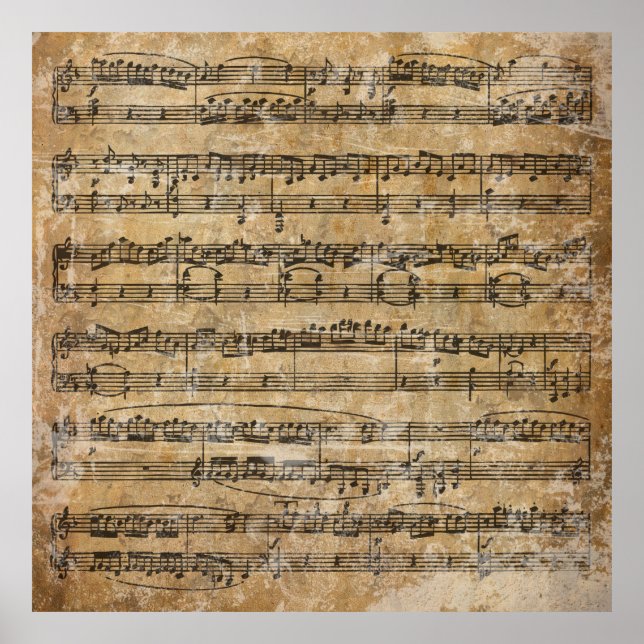 Vintage Noten Poster (Vorne)