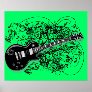 Vintage Noten Rock N Roll Poster