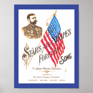 Vintage Noten Stars and Stripes Forever Kopie Poster