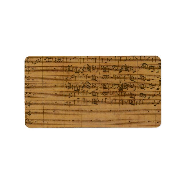 Vintage Noten von Johann Sebastian Bach Adressaufkleber (Vorne)