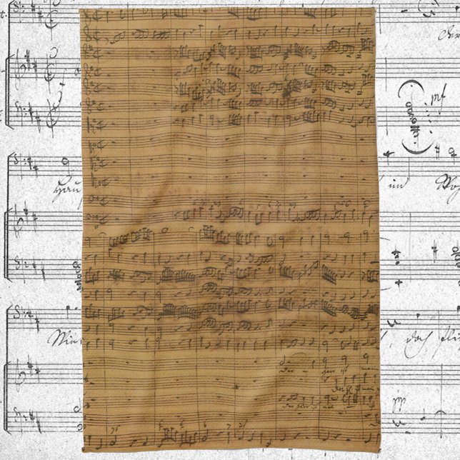 Vintage Noten von Johann Sebastian Bach Handtuch (Von Creator hochgeladen)