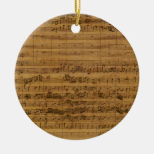 Vintage Noten von Johann Sebastian Bach Keramik Ornament