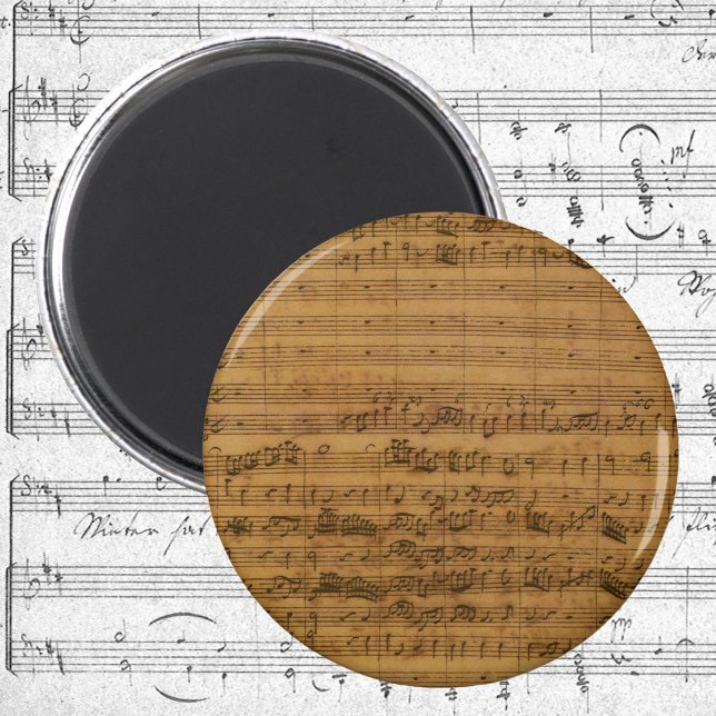 Vintage Noten von Johann Sebastian Bach Magnet (Von Creator hochgeladen)
