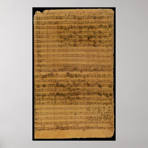 Vintage Noten von Johann Sebastian Bach Poster