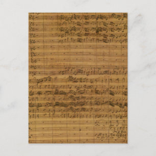 Vintage Noten von Johann Sebastian Bach Postkarte