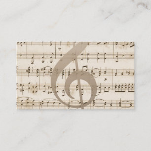 Vintage Notenblatt Gitarrist Visitenkarte