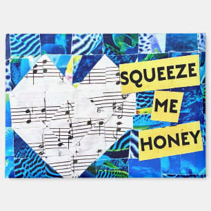 Vintage Notenblatt Herz Quilt Collage Magnet