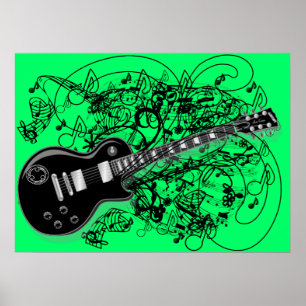 Vintage Notenblatt Rock N Roll Poster