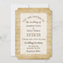 Vintage Notenmusikhochzeit