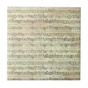 Vintage Notenmuster Musik Thema Musiker Fliese