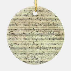 Vintage Notenmuster Musik Thema Musiker Keramik Ornament