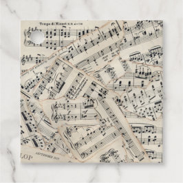 Vintage Notenpapiersammlung Geschenkanhänger