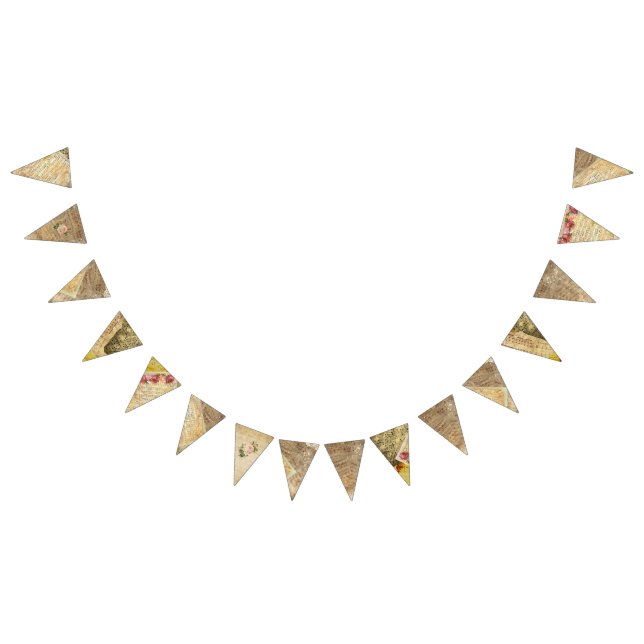 Vintage Notenpresse Rose Party-Flag-Banner Wimpelkette (Alle)