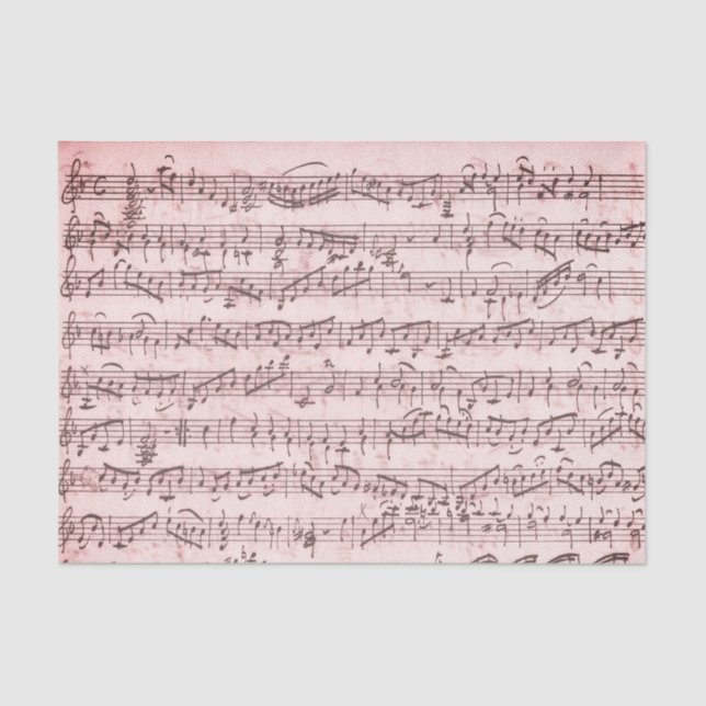 Vintage Notenpresse Rose Rosa Decoupage Seidenpapier (Vorderseite)