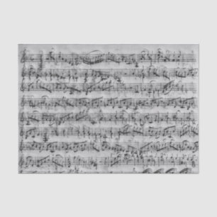 Vintage Notenschrift Grau handgeschriebene Decoupa Seidenpapier