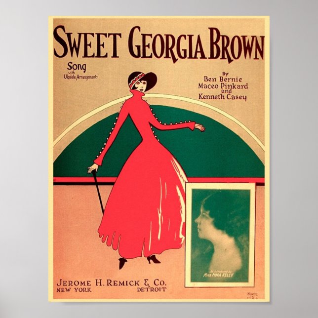Vintage Notenüberschrift Sweet Georgia Brown 1925 Poster (Vorne)