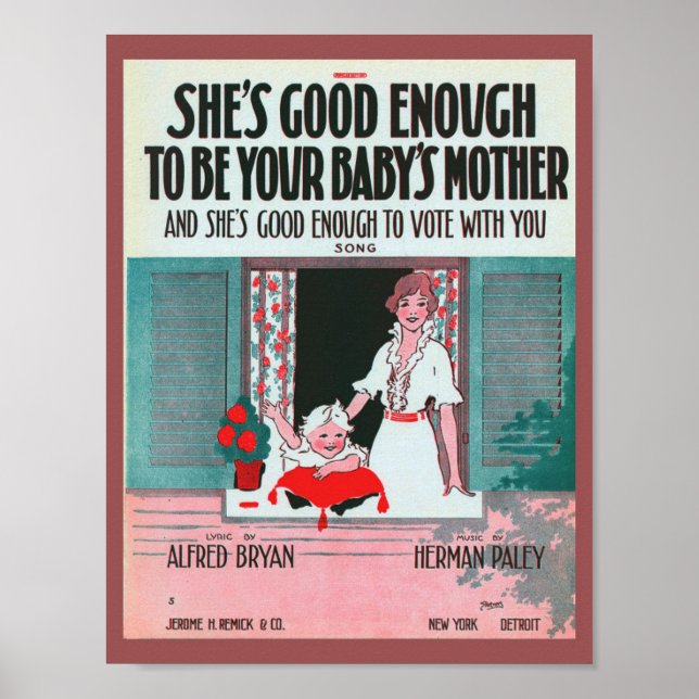 Vintage Notenübersicht 1916 Poster (Vorne)